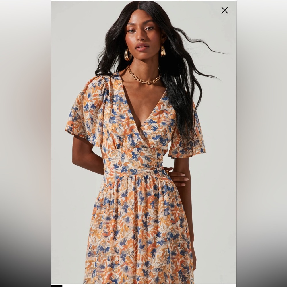 NWT ASTR the label Sedona Floral Back Cutout Maxi Dress sz MD - Picture 3 of 6